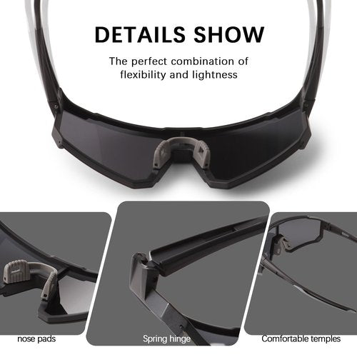 Tsctswk Polarized Sports Sunglasses Men Women, Outdoors UV Protection Sun glasses,Cycling Fishing Baseball Running Sunglasses(Black & Black Frame)