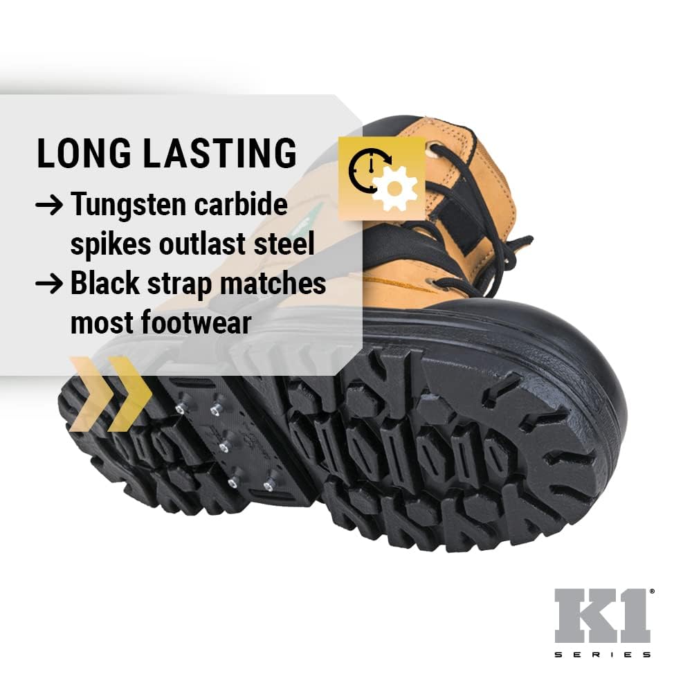 K1 Mid-Sole Ice Cleats for Men & Women - Rotatable Traction Aids For Winter Snow - Hi Vis - Low Profile