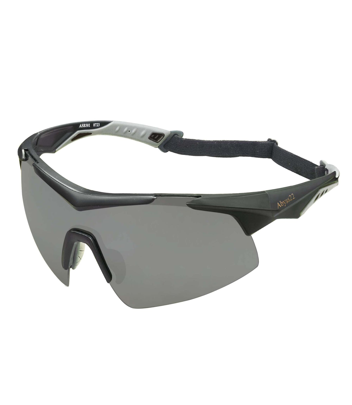 Abyss22 Sport Sunglasses for Men/Women, Wraparound TR90 Frame, Adjustable Nose Pad, For Cycling Running Golfing Outdoor Sports (Matte Black)