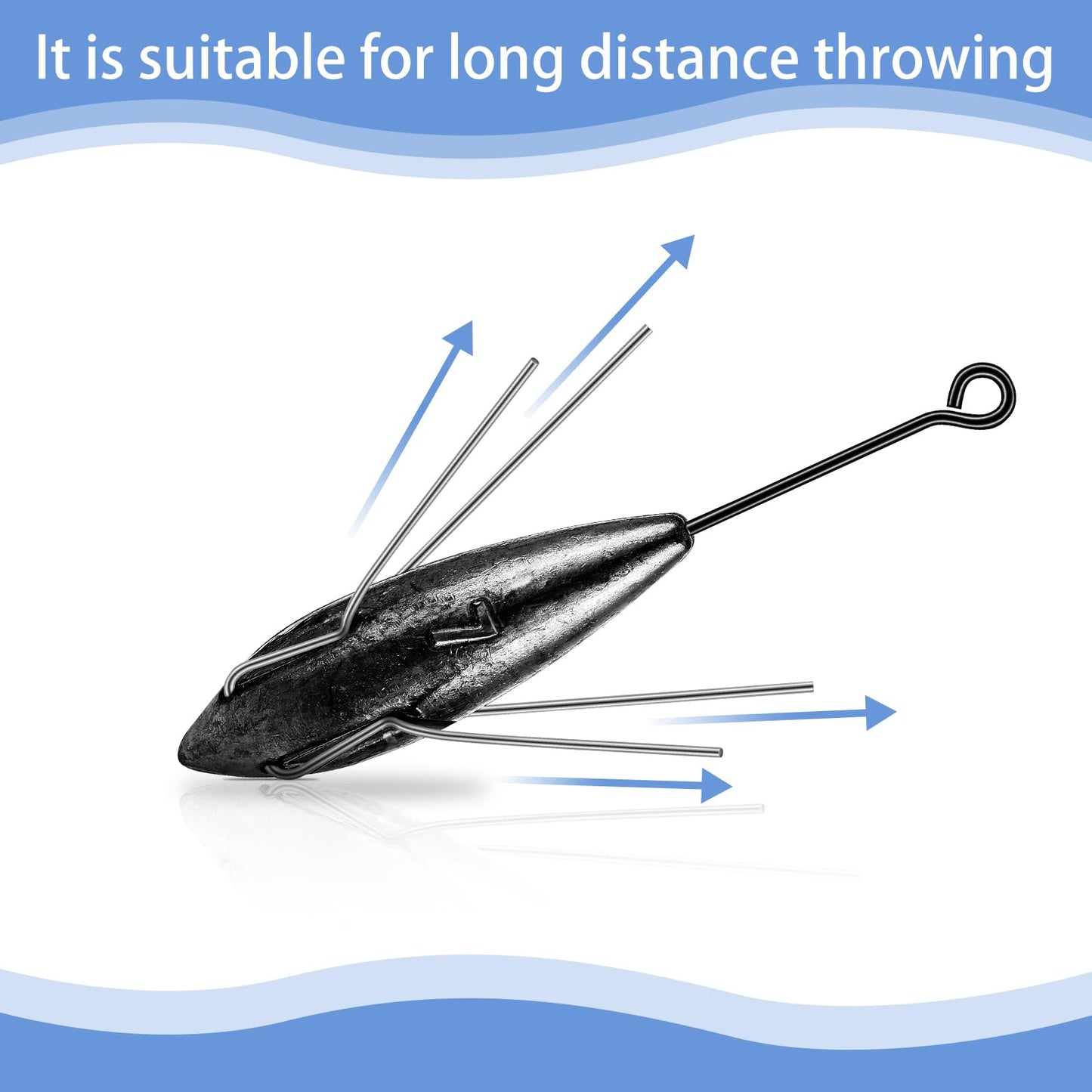 Therwen 5 Pcs Sputnik Sinker Surf Fishing Weights Saltwater Fishing Equipment Long Tail Surfing Casting Spider Sinkers for Catfish Saltwater Beach Sand Ocean