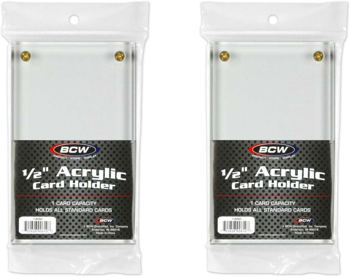 BCW 1/2 Inch Acrylic Card Holder - 1 Pack | Crystal Clear Protection Display Case for Trading Cards