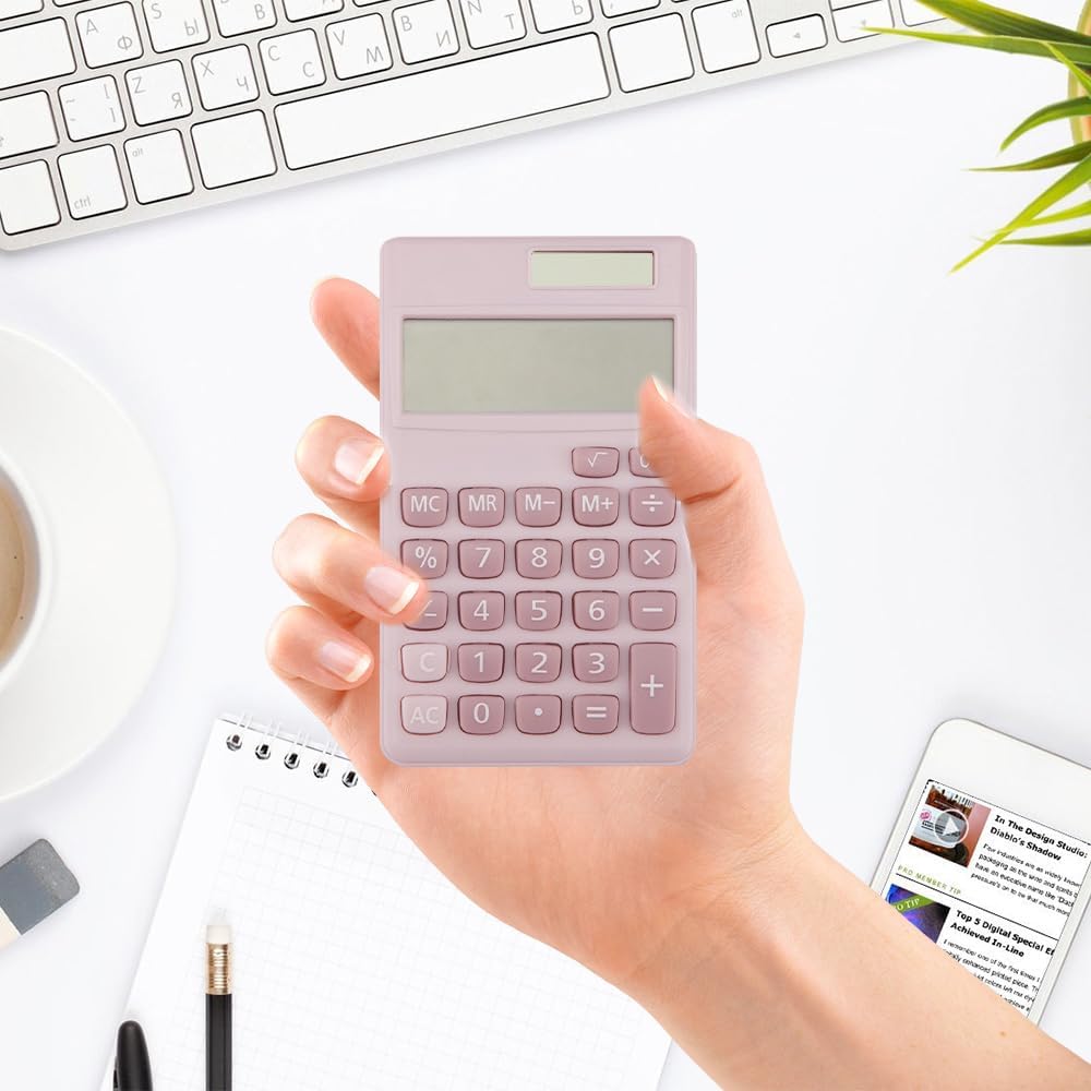 Pink Calculator,Calculator Small,Back to School Gifts for Students,School Supplies Essentials Mini Calculators Cute Solar 4 Function Calculators Basic Calculato for Home Office Supplies