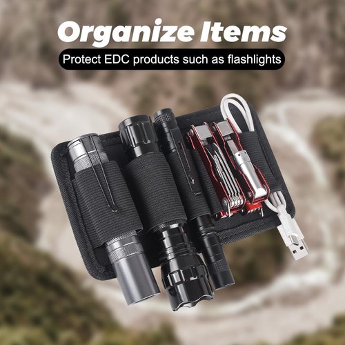 MiOYOOW Tactical Modular Organizer Panel, Elastic EDC Insert Pouch Panel Hook Backed Accessories Holder for Backpack Vest Bag Hook and Loop