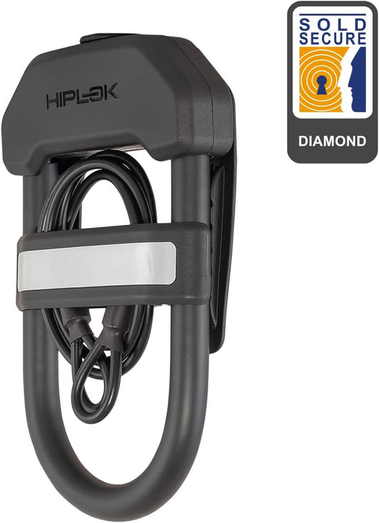 Keyed U-Lock with 1M Cable - Hiplok Dxc Wearable Bike Lock for Ultimate Security
