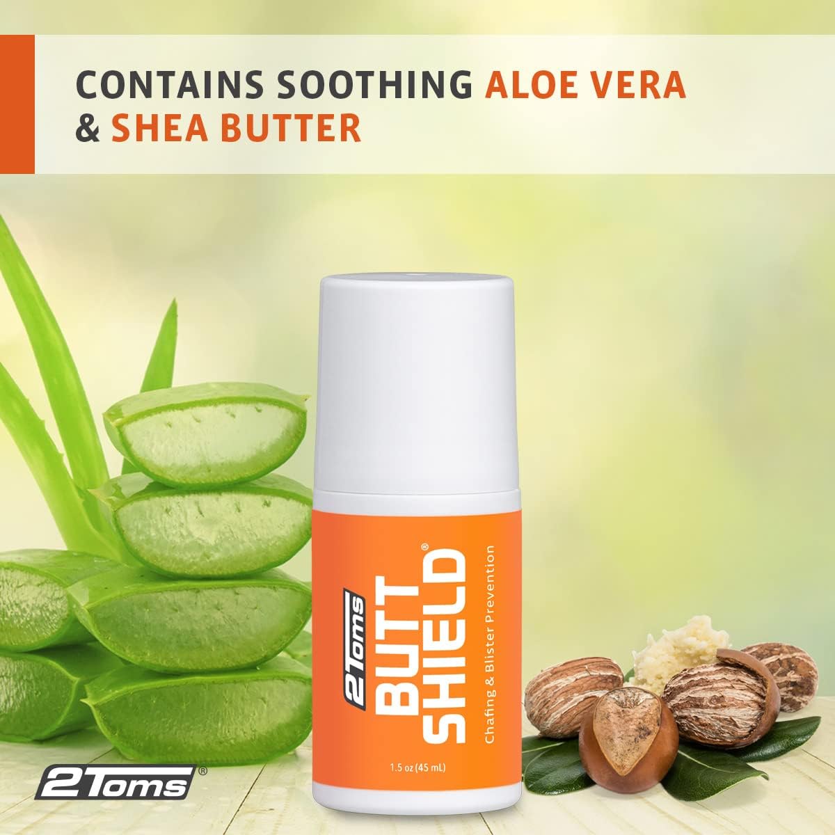 2Toms ButtShield, All Day Anti-Chafe and Blister Prevention, Waterproof and Sweatproof Protection from Saddle Sores, 1.5 Ounce Bottle