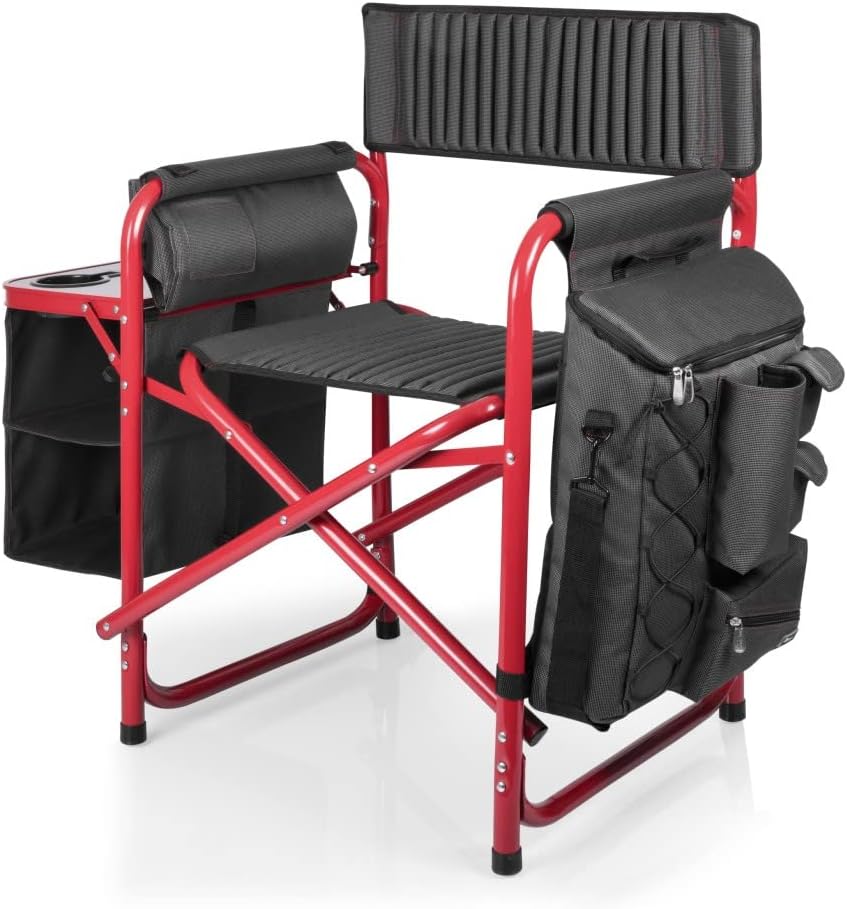 PICNIC TIME NCAA Oklahoma State Cowboys Fusion Camping Chair with Side Table and Soft Cooler - Beach Chair for Adults - Lawn Chair
