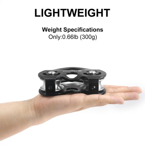 NewDoar Zip Line Pulley,28KN Double Tandem Speed Dual Trolley with Ball Bearing,CE Certified for Climbing, Rescue Lifting Aluminum Fixed Eye Pulley (Stainless Steel Wheel Black)