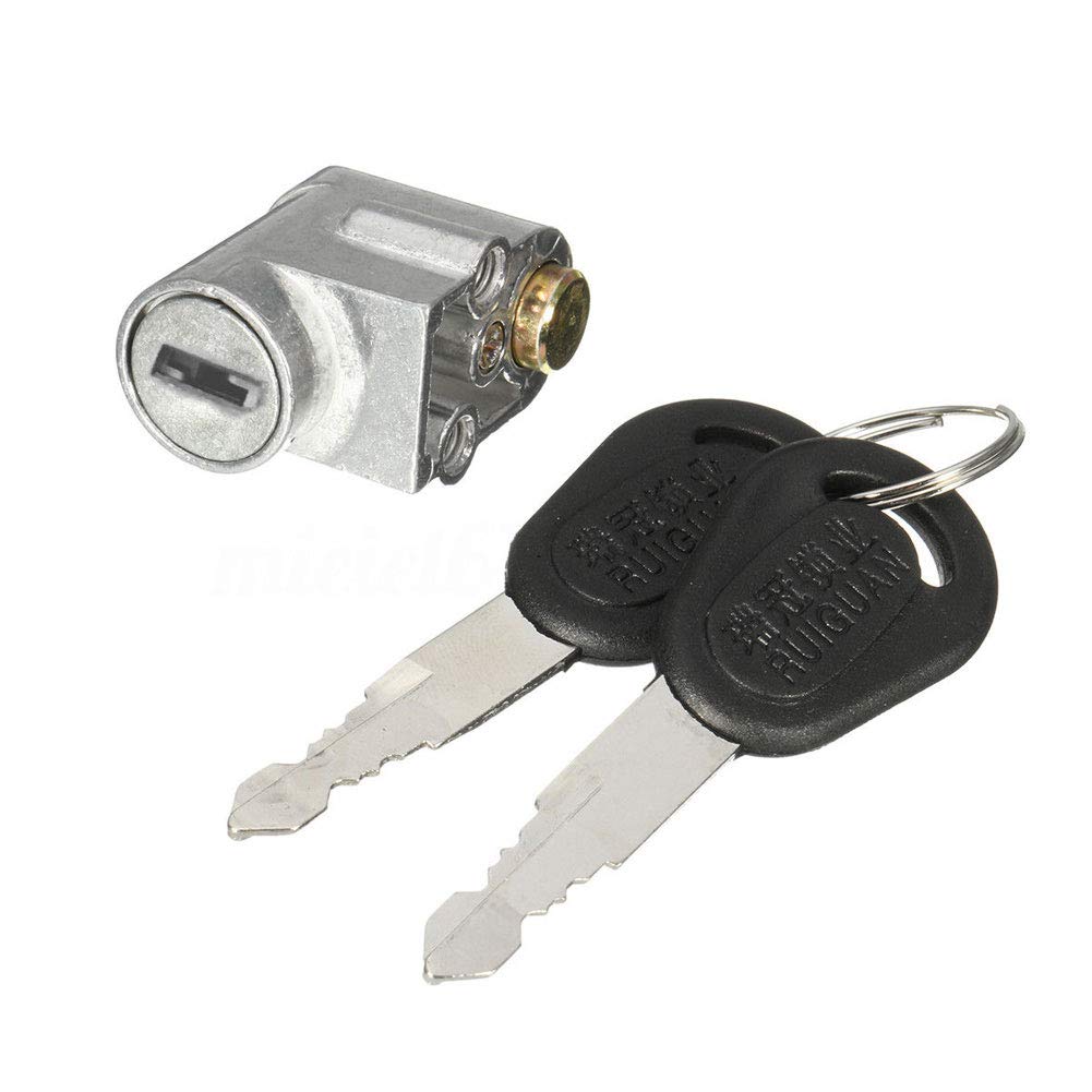 1Pcs Electric Bike Battery Box Safety Lock Portable Anti-Theft Key Lock Battery Cylinder Lock for Motorcycle Electric Bike Scooter E-Bike with 2 Keys Light Weight(Silver)
