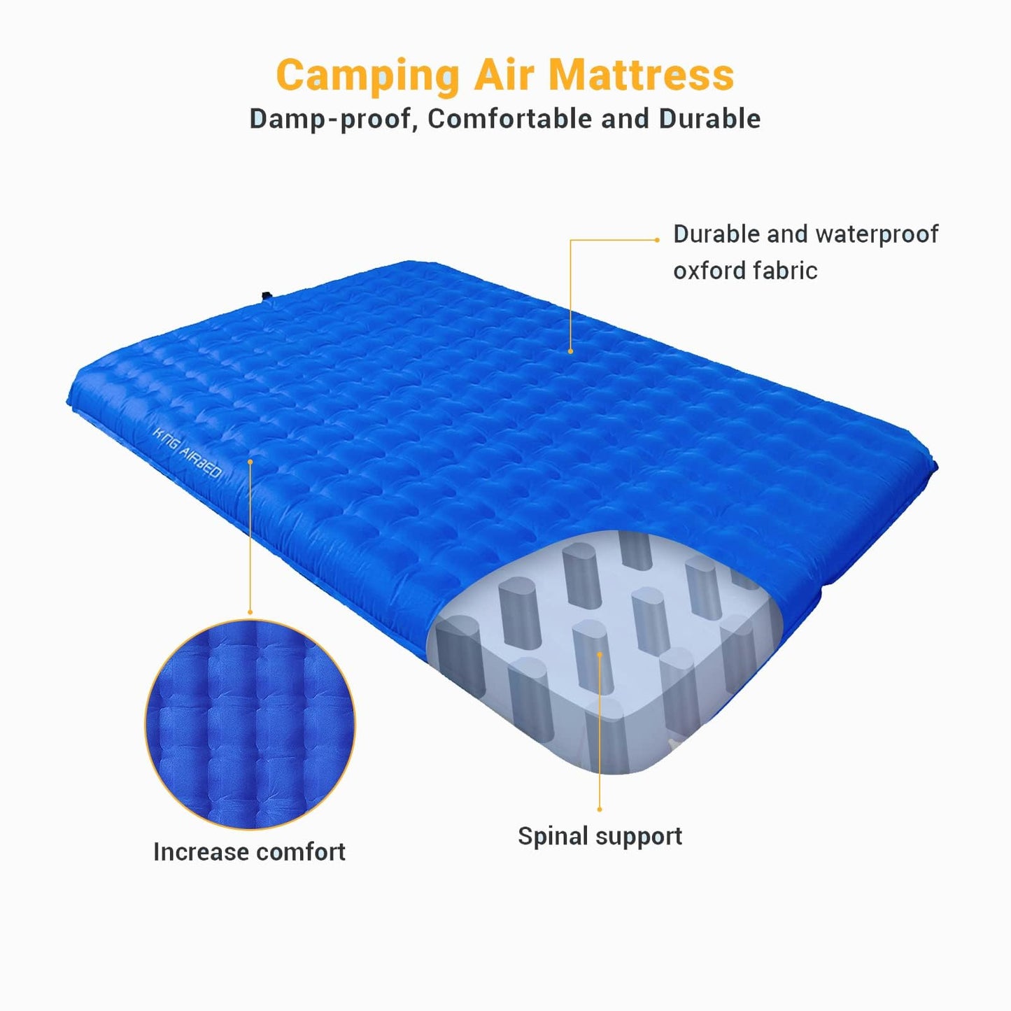 KingCamp Air Mattress Sleeping Pad, Ultra-Lightweight, Compact, and Waterproof Camping Pad for Backpacking, Hiking, and Outdoor Adventures