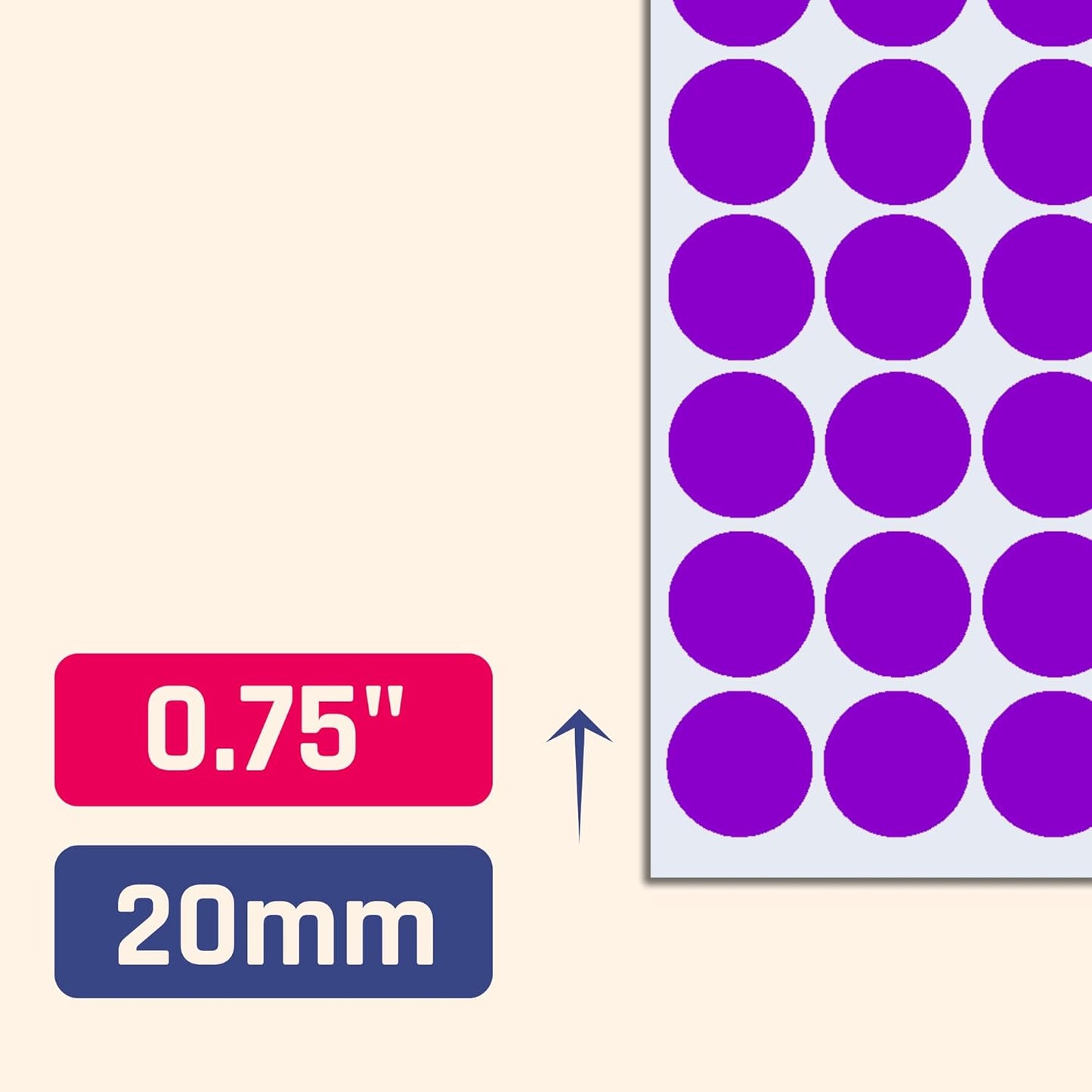 2000 Pack, 3/4" Round Dot Stickers Circle Labels - Red