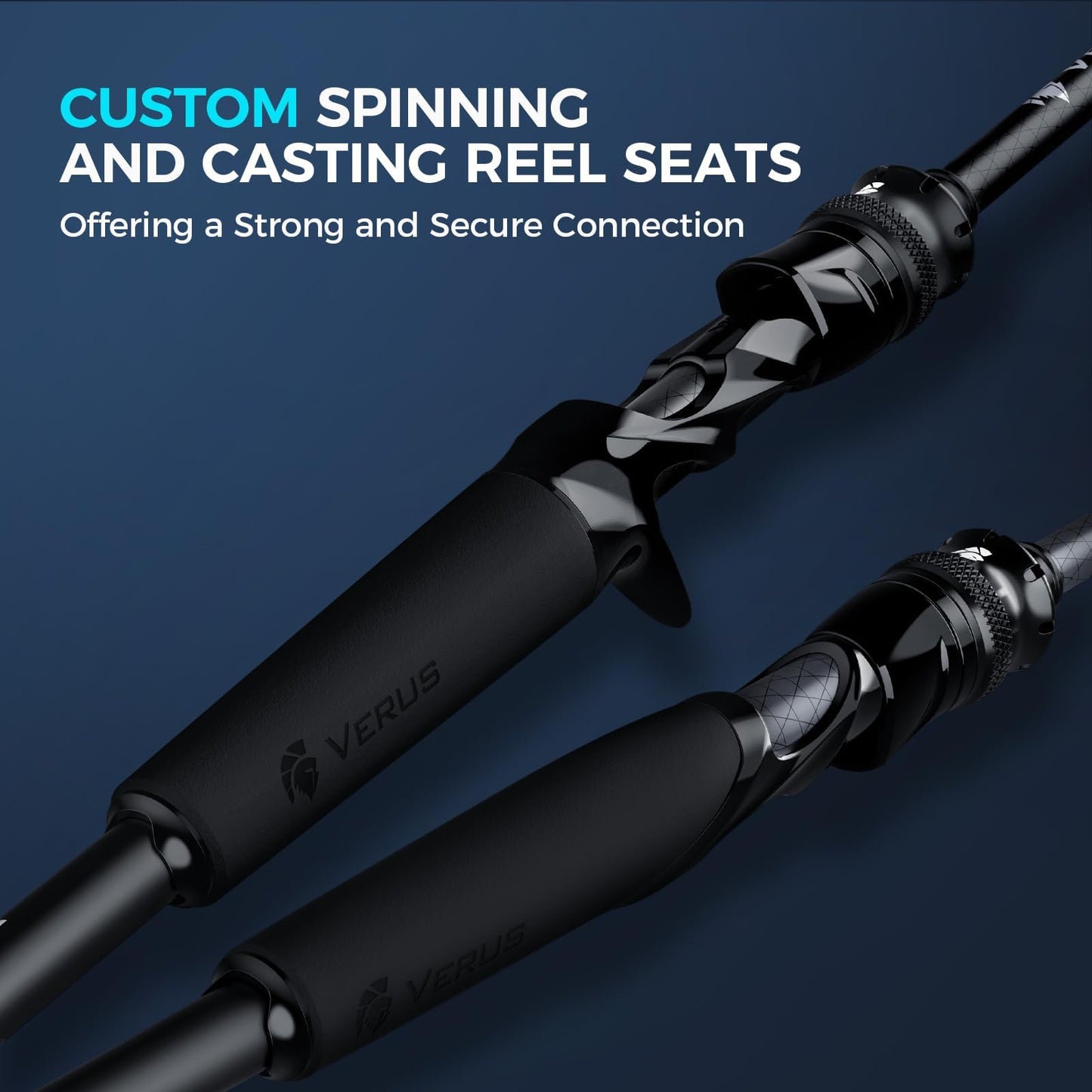 KastKing Verus Performance Spinning & Casting Fishing Rod with Extra Tip, Lightweight KastFlex IM6 Graphite, FazLite Rings Guides, EVA Grip, PTS Power Transition System, Cast, 6'6", M