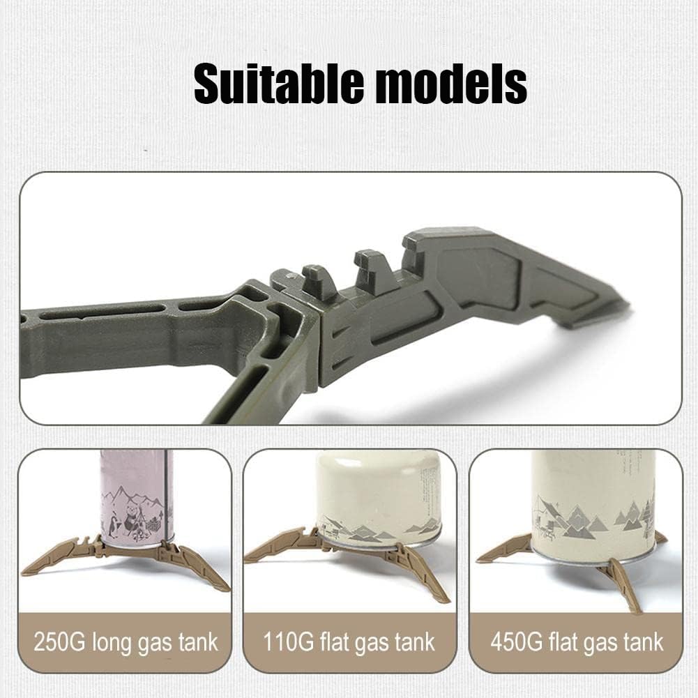 2Pcs Camping Stove Fuel Can Stabilizer, Mini Foldable Outdoor Hiking Cooking Gas Tank Bracket,Foldable Outdoor Cartridge Canister Tripod (Oranger)