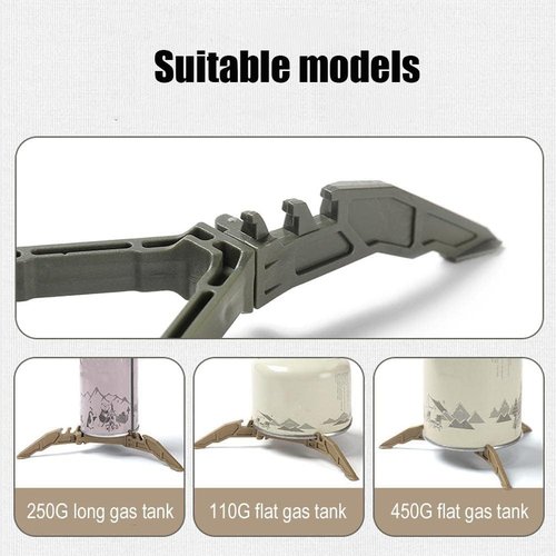 2Pcs Camping Stove Fuel Can Stabilizer, Mini Foldable Outdoor Hiking Cooking Gas Tank Bracket,Foldable Outdoor Cartridge Canister Tripod (Black)