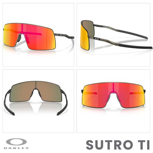 OAKLEY Sutro TI OO6013 601302 36MM Satin Carbon/Prizm Ruby Shield Sunglasses for Men+ Bundle Accessory Leash Kit, Microfiber Pouch