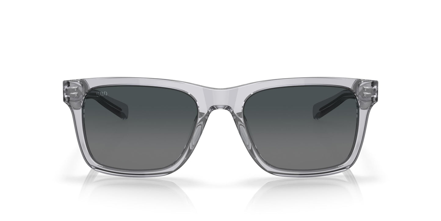 Costa Man Sunglasses Shiny Light Crystal Gray Frame, Gray Gradient Lenses, 55MM