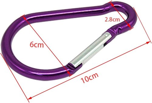 Mallofusa Aluminum D-Shaped Carabiner Buckle With 3 Keychian Clip Spring Carabiner Hook Snap Key Chain