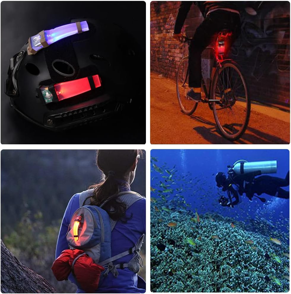 2Pcs Personal Identification Light Tactical FMA Helmet Safety Flashing Signal Light for Outdoors