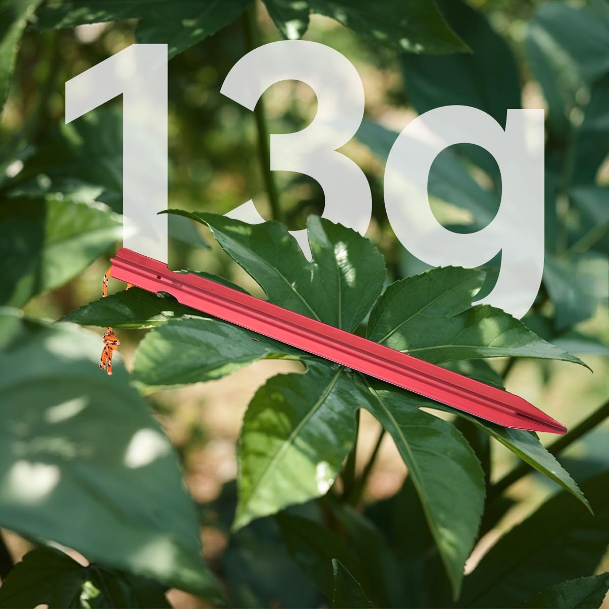 Keovoker 12 Pack Tent Stakes, 7-inch Ultralight Aluminum Ground Pegs with Reflective Pull Ropes, Tri-Beam Stake in a Carrying Bag, for Camping, Backpacking, Hiking, Hammocks and Canopy, Red