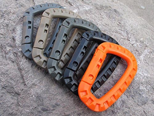 3-Pack Lightweight D-Ring Carabiner Hooks - Tactical Keychain Snap Links