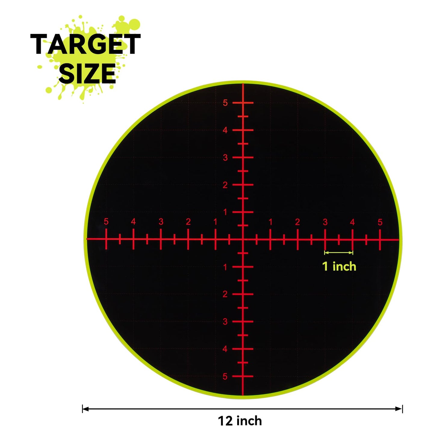 GearOZ Sight in Splatter Target 12'' Self Adhesive Recticle Shooting Targets for Shooting Range & Zeoring Scope, Instant Yellow Impact for BB Gun, Pellet Gun, Airsoft, Rifle Shooting Practice, 10PCS