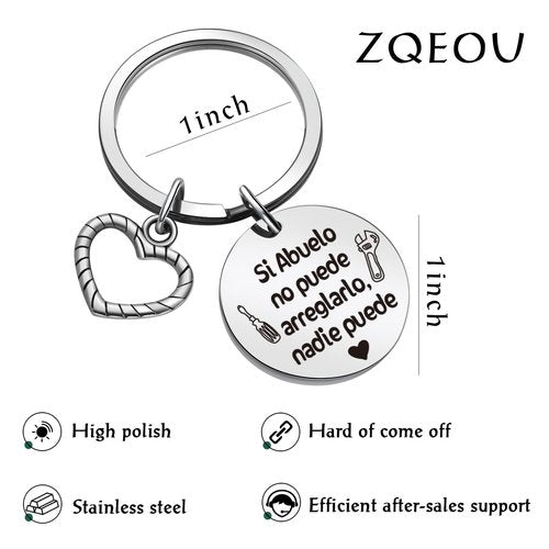 ZQEOU Abuelo Gifts Fathers Day Jewelry Grandpa Gifts Grandpa Birthday Keychain Grandfather Gift Grandad Grandaddy Gift Grandfather Appreciation Jewelry