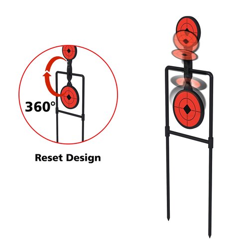 Atflbox Double Blast High Caliber Spinner Auto Reset Steel Target for Centerfire Handguns Up to .44 Magnum Outdoor Target Shooting