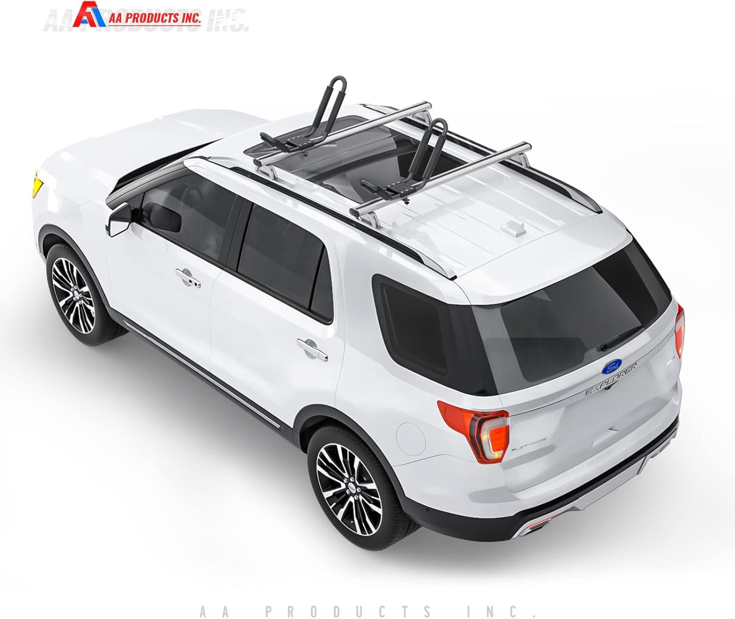 AA-Racks J-Bar Rack for Kayak Canoe Boat Carrier Roof Top Mount on Car SUV Truck Crossbar with 16 Ft Ratchet Lashing Straps & 10 Ft Ratchet Bow and Stern Tie Down Straps