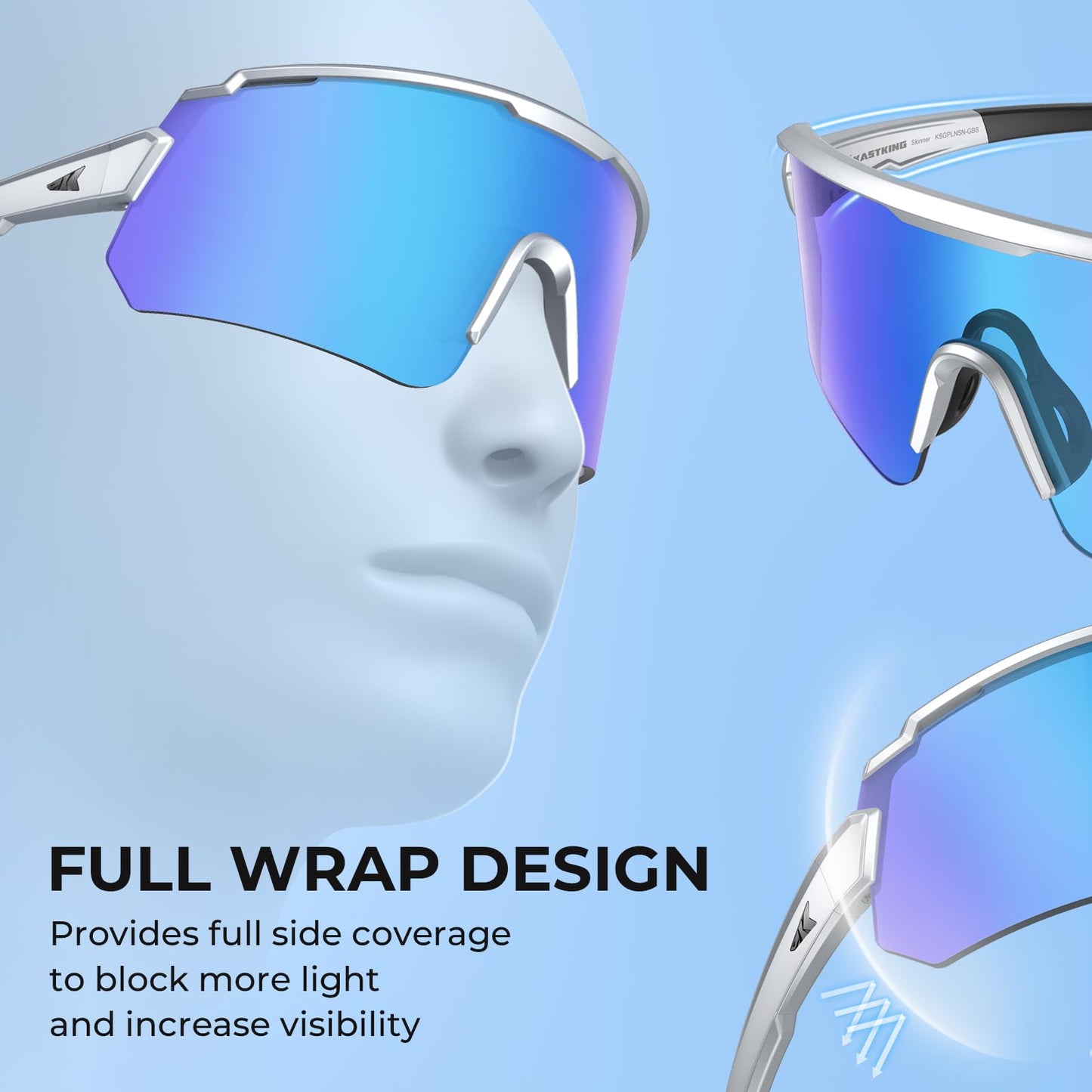 KastKing Skinner Polarized Large Sport Sunglasses for Men and Women, UV Protection Outdoor Fishing Glasses
