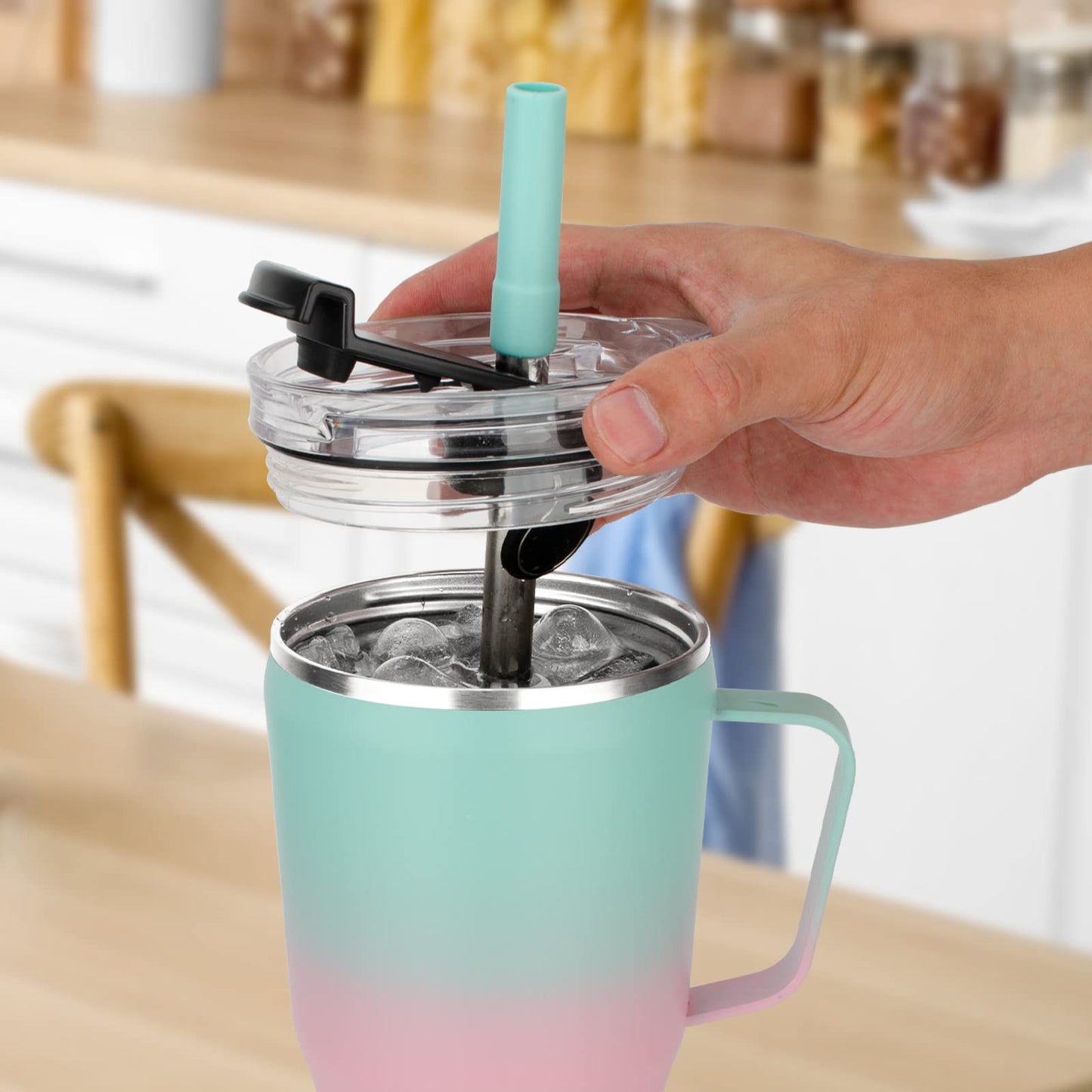Sursip 3.6-Inch Replacement Lid - Compatible with Zenbo/Zukro 30/40/50oz Tumblers (Fits 3.6" Screw Lids Only), Leakproof Travel Mug Cover, BPA-Free (Clear)