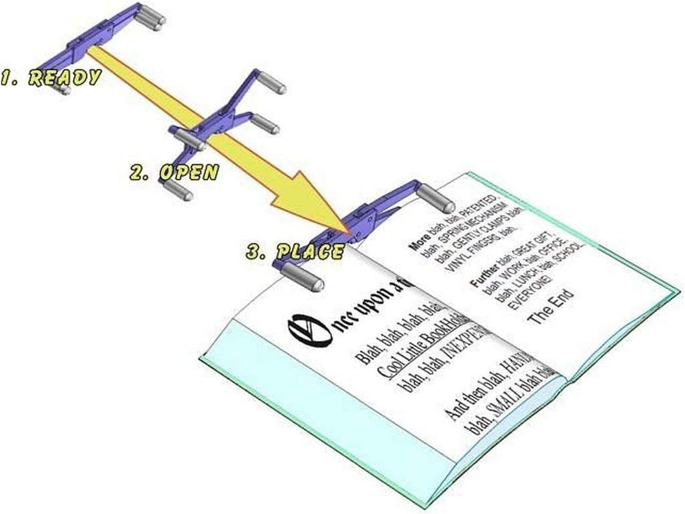 FlipKlip Portable Book Page Holder for Hands Free Reading in Bed, on the Go - Works on Hardcovers, Paperbacks, Magazines, Piano and Recipe Books