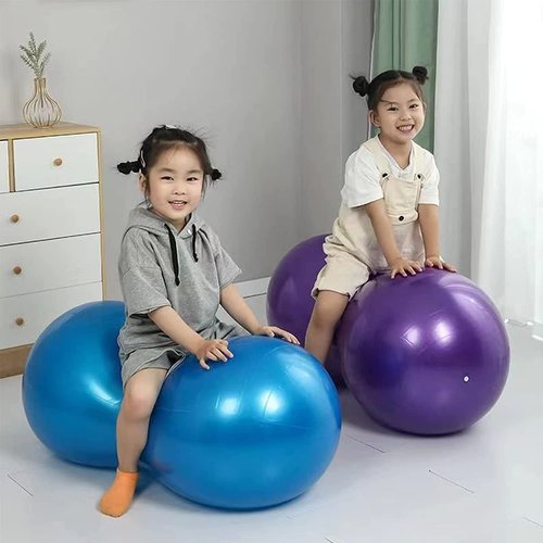 SUYSANP Peanut Shaped Balance Yoga Ball,Gym Rehab Diet Fitness Beginner Kids Adults Yoga Training (0.5 * 1M, Purple)
