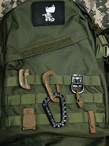 3-Pack Lightweight D-Ring Carabiner Hooks - Tactical Keychain Snap Links