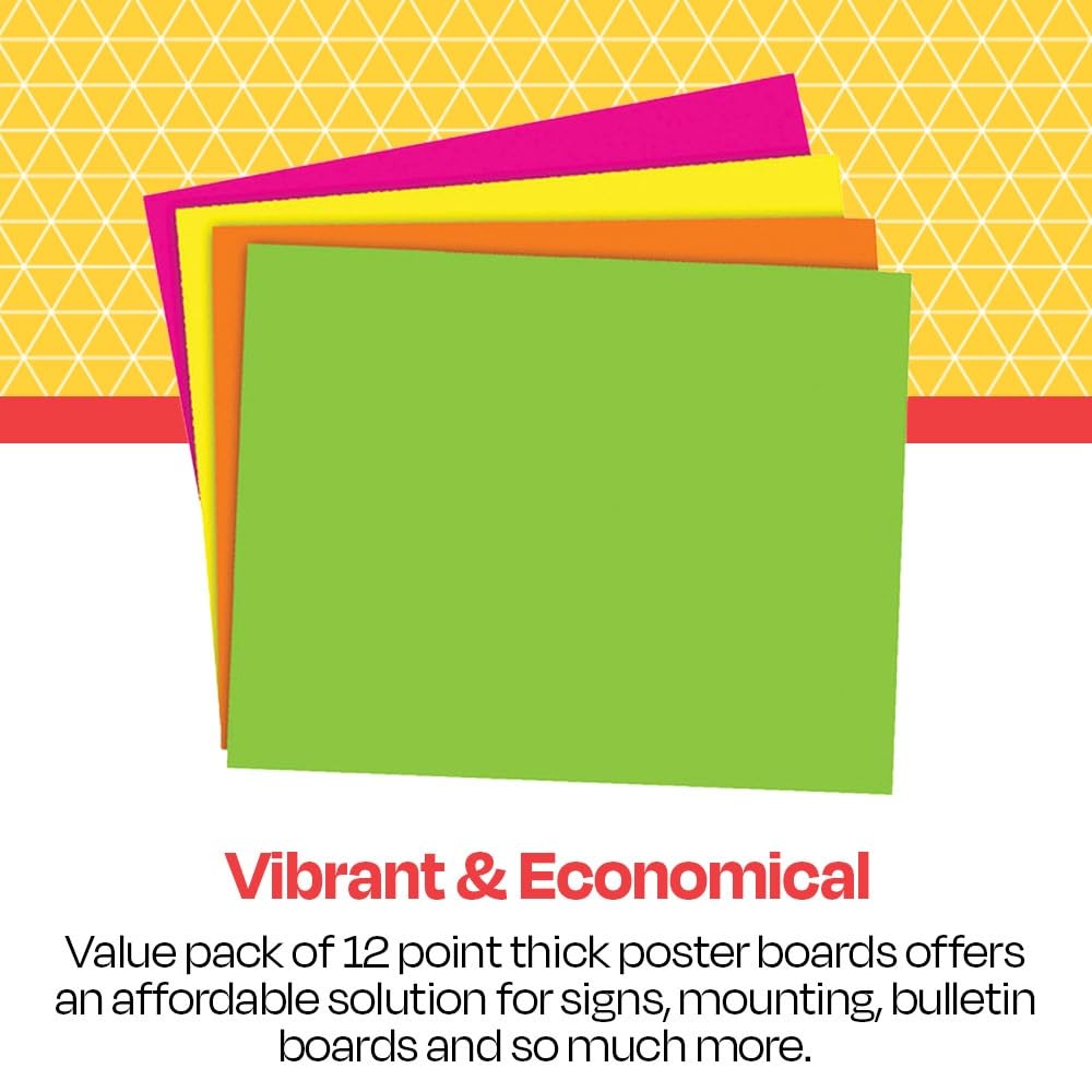 School Smart Poster Board, 11 x 14 Inches, White, 25 Count (Pack of 1) - 1371698