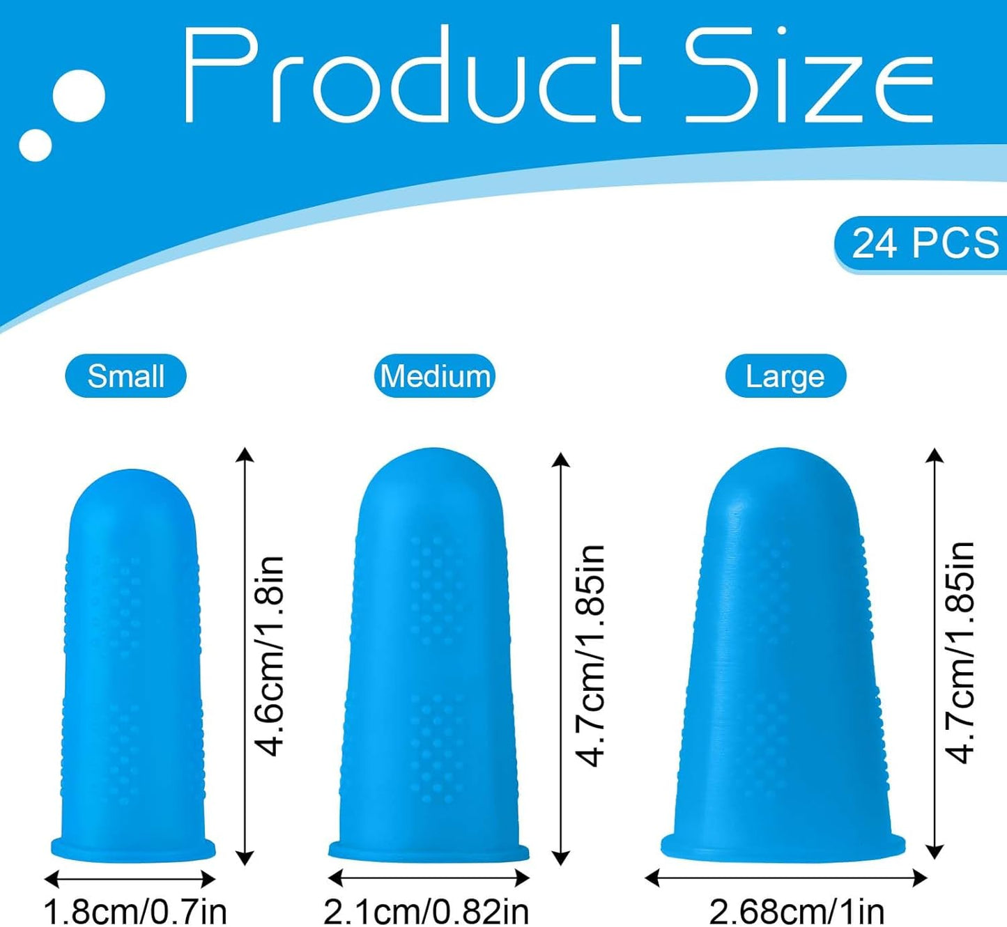 24 Pcs Silicone Hot Glue Finger Caps Finger Protector 3 Sizes Rubber Fingers Covers Anti-Slip Crochet Finger Guard Reusable Finger Protector Sleeve Tips Guard for Sewing Sorting Paper Ironing