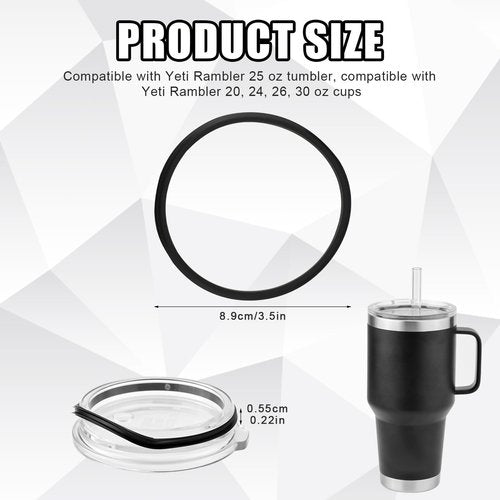 PEUTIER 6pcs Lid Seal Gasket Replacement for Yeti 35/42 OZ Cup, Water Bottle Rubber O-Ring for Tumbler Insulated Stainless Steel Mugs