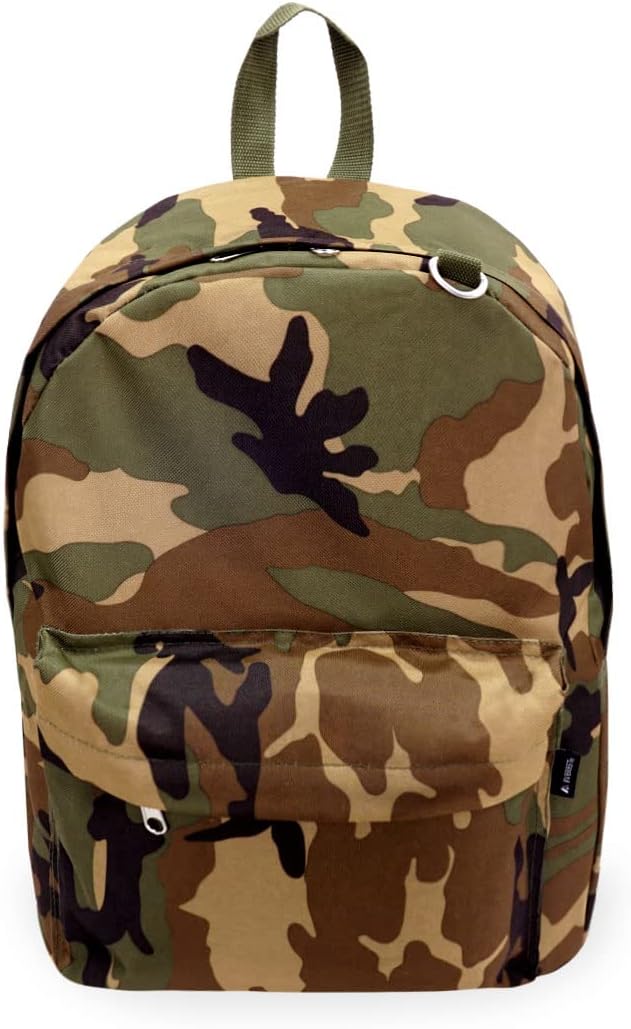 Everest Classic Woodland Camo Backpack, Camouflage, One Size
