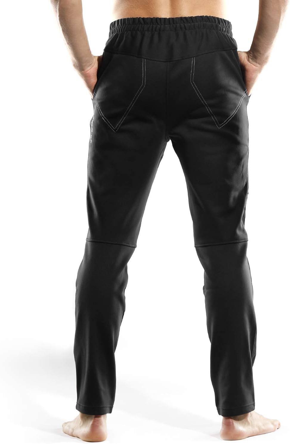 INBIKE Cycling Running Pants Jogger Winter Windproof Long Straight Sweat Pants Black