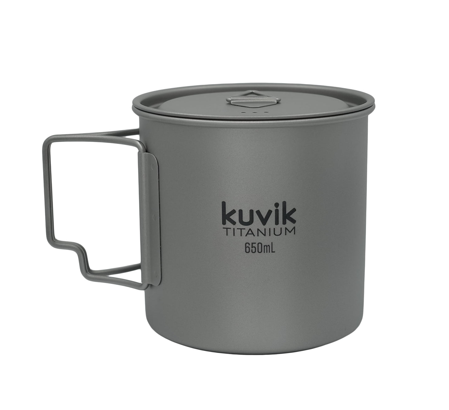 Kuvik Titanium Pot with Lid 650ml (22 oz) - Ultralight and Compact Pot for Backpacking, Camping, and Survival