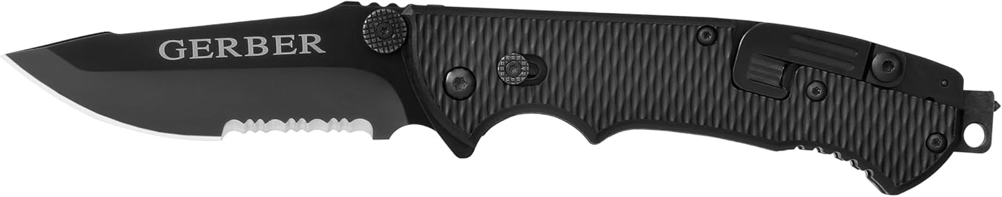 Gerber Gear Hinderer CLS Tactical Pocket Knife, 3.5" Serrated Blade EDC Folding Knife, Survival and Camping Gear