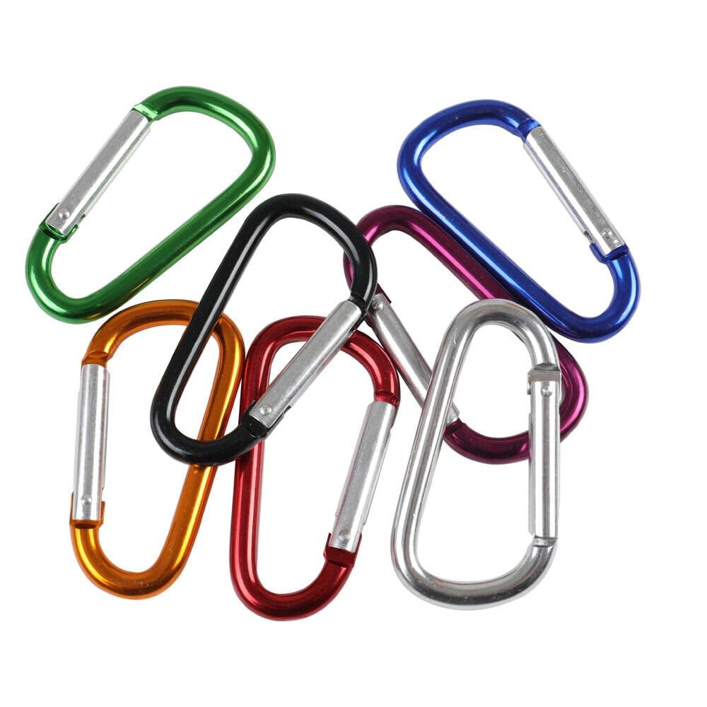 1PCS Carabiner Clip, 3" Aluminum Clips D Ring Shape Carabiner Heavy Duty Carabiner, Key Chain with Ring Keychain Hook Carabiner,Accessory and Keychain Carabiners (Green)