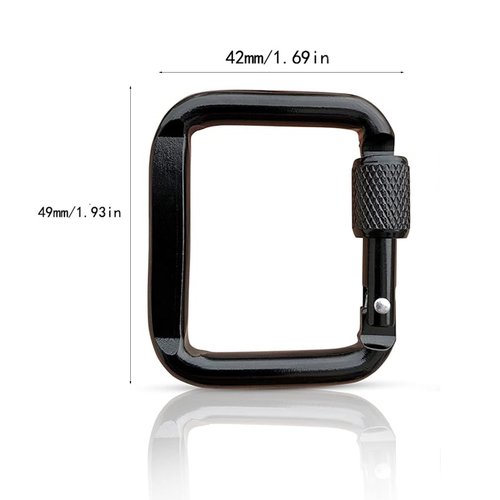 Acinkeety 4Pcs Square Carabiner Aluminum Alloy Screw Carabiner Buckle Keychain Snap Clip Hook Quick Link Locking Carabiner Lightweight Aluminum Alloy Carabiner Buckle Durable