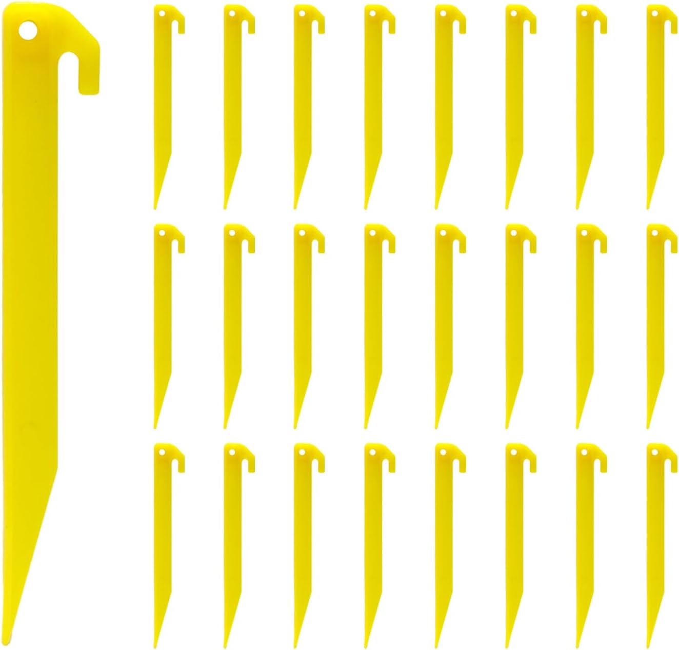 24pcs 9 inches Plastic Tent Pegs Durable Spike Hook Awning Camping Caravan Pegs Accessory,Plastic Tent Stakes Suitable for Outdoor Lawn, Beach,Garden Decoration and Fixation