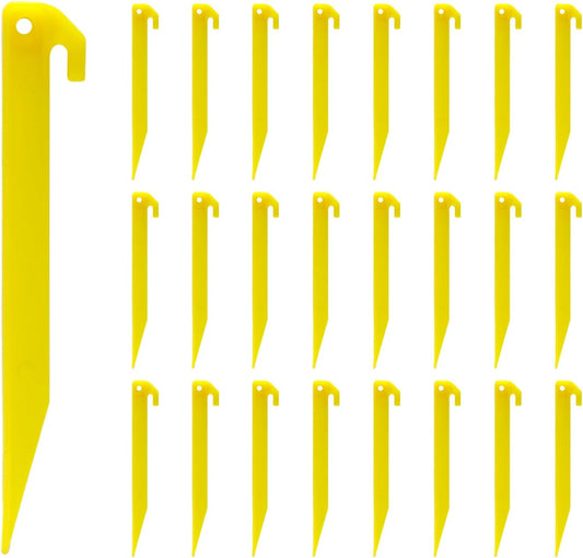 24pcs 9 inches Plastic Tent Pegs Durable Spike Hook Awning Camping Caravan Pegs Accessory,Plastic Tent Stakes Suitable for Outdoor Lawn, Beach,Garden Decoration and Fixation