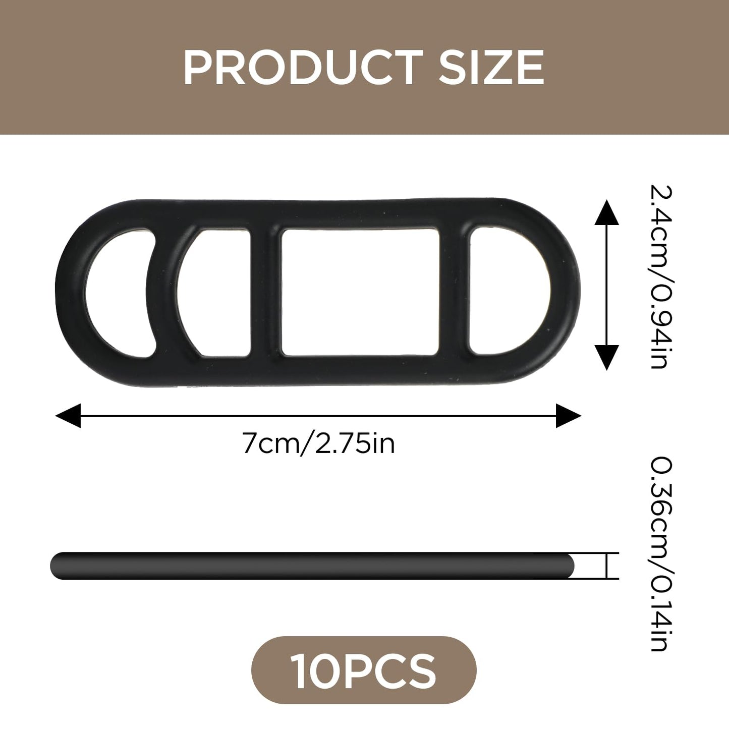 10PCS Bike Silicone Mount Band, Bicycle Light Fastening Straps, Universal Adjustable Bike Light Mount Bands (Black)