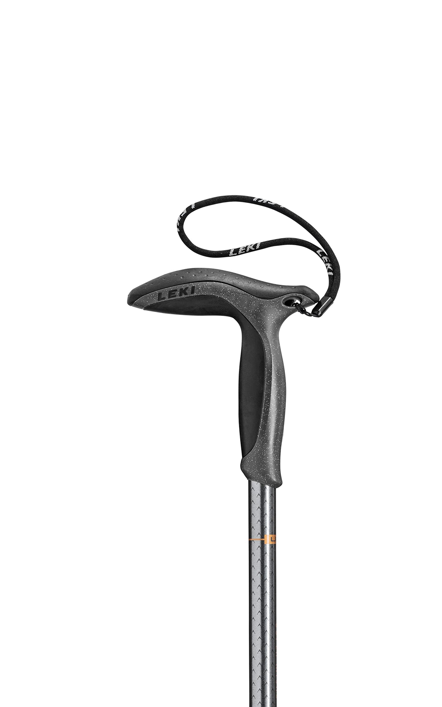 LEKI Super Micro Aluminum Adjustable Lightweight Walking Pole (Single) for Trekking & Hiking - Black-Anthracite-Copper - 90-120 cm