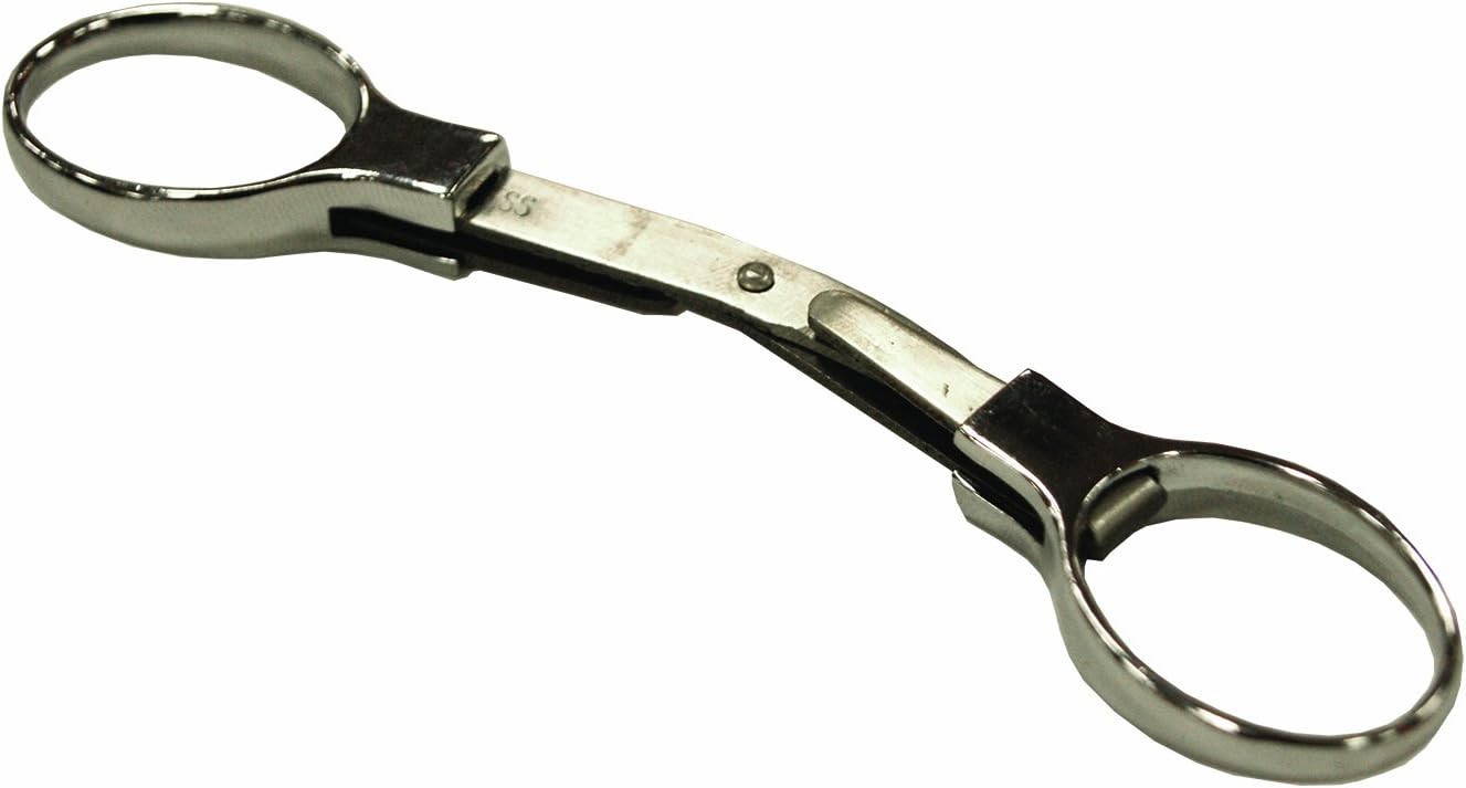 UST Folding Scissors with Stainless Steel Blades, Compact Design and Easy Operation for Camping, Hiking, Emergency and Outdoor Survival, Silver