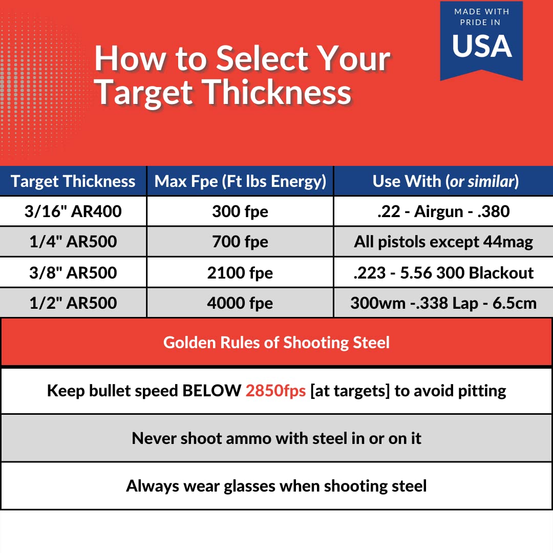 1/2 Inch Rifle Steel Shooting Gong - 4 Inch Target with Chains