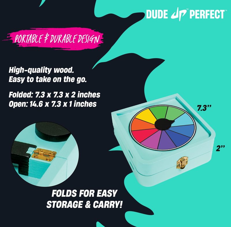 Dude Perfect Sling Puck & Checkers Game Set: Fast-Paced Action for Kids and Adults, Perfect for Family Game Nights, Parties, and Gifts, Ages 4+
