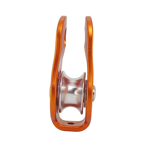 EMMRAGNO 26KN Climbing Fixed Plate Micro Pulley, General Purpose Small Single Sheave Hauling Pulley for Rock Climbing, Rappelling, Zipline Sports Etc (Orange, Pack of 1)