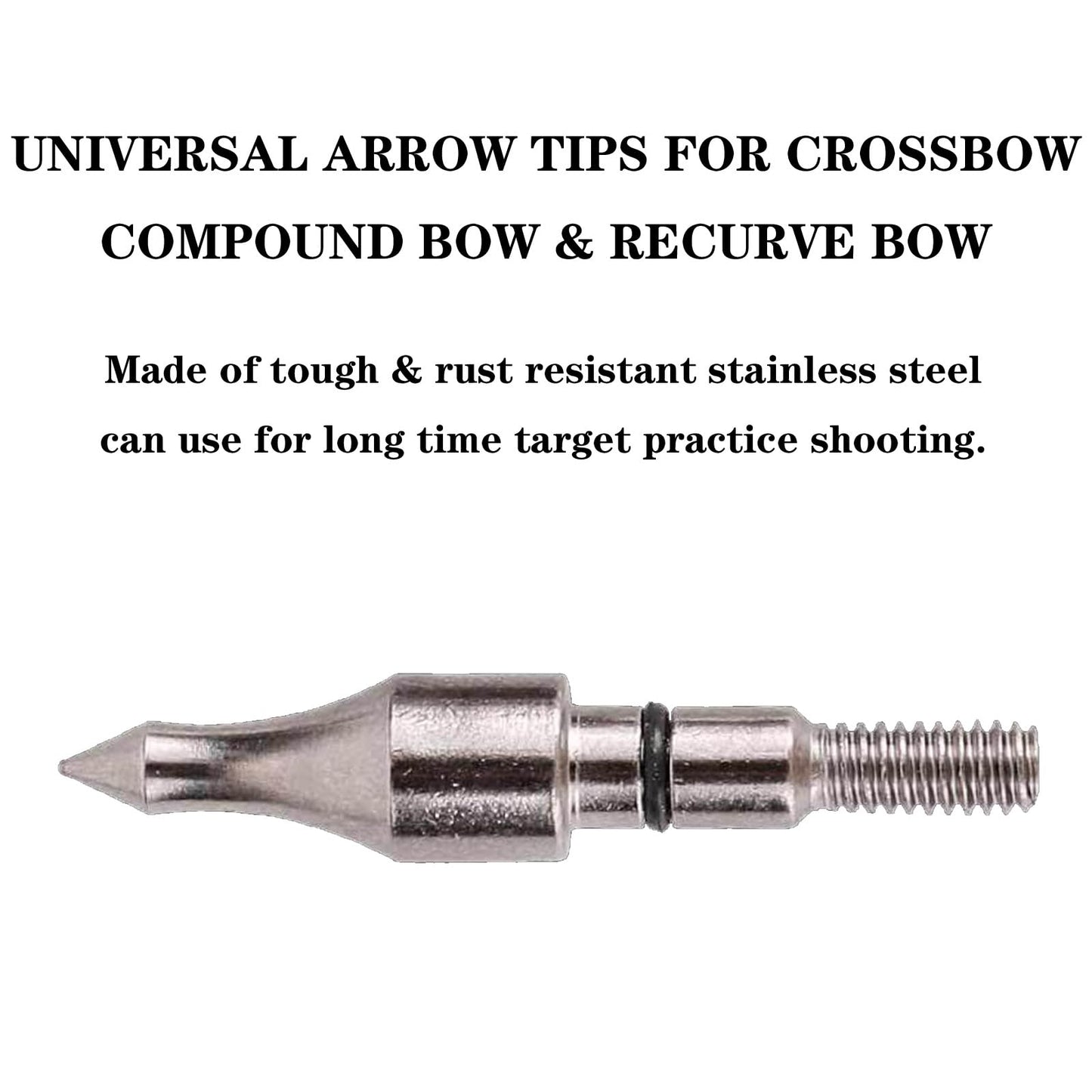 KURUGEILI 12 pcs 100 Grain Archery Arrow Field Points Screw in Arrow Tipsfor Recurve Bow, Compound Bow & Crossbow Bolts Hunting Bow Arrow Target Practic